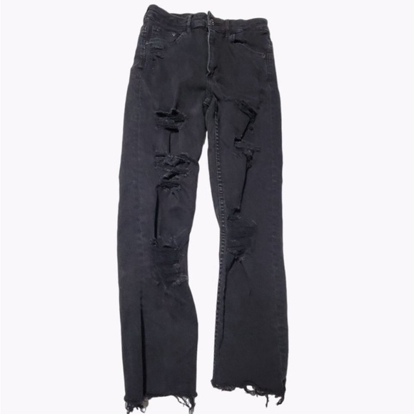 H&M Skinny High Waisted Ankle Jean - Size 32 - 10 / 12 Black - Picture 3 of 12